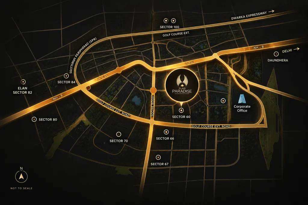 Location map of Elan Paradise