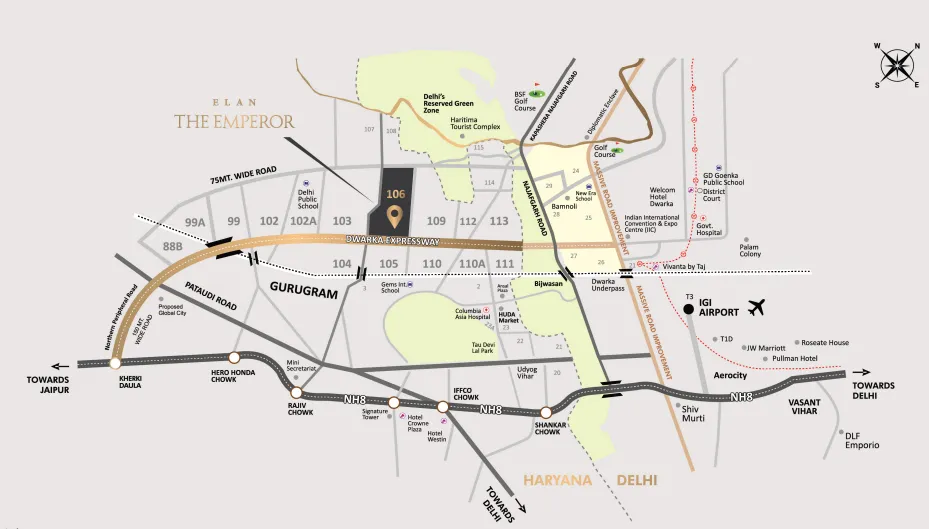 Location map of Elan The Emperor
