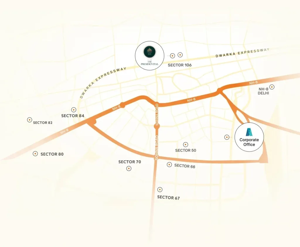 Location map of Elan The Presidential